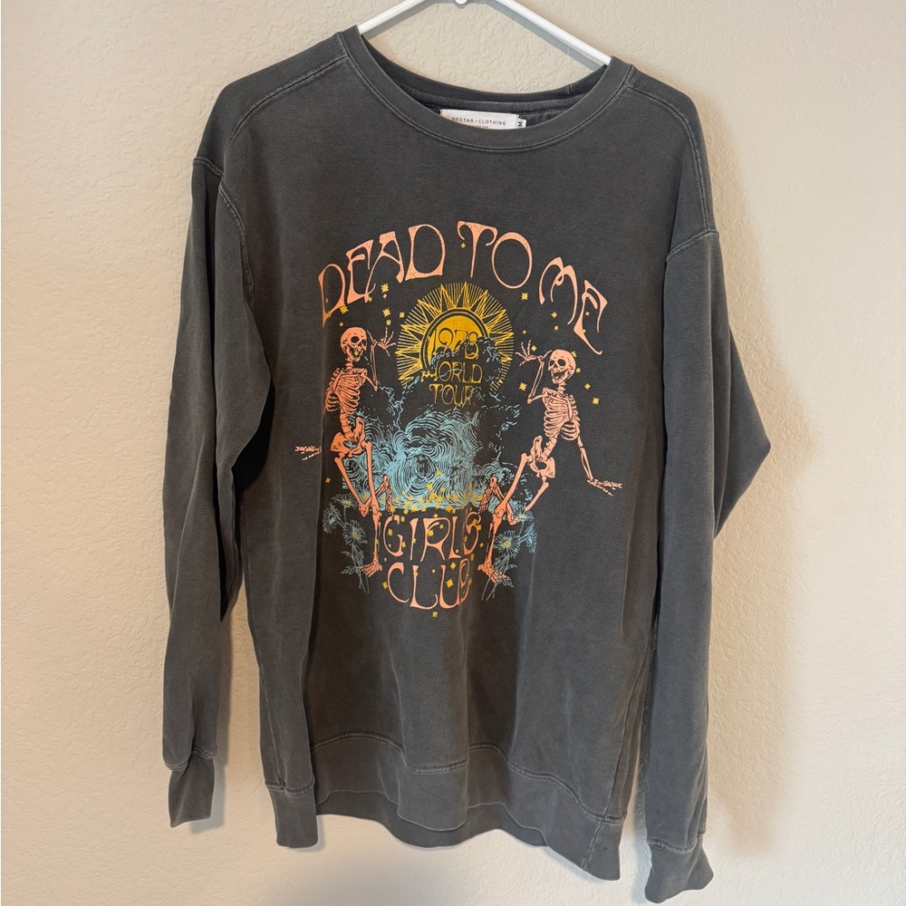 Women’s Cute Graphic Sweatshirt - “Dead To Me Girls Club 1978 World Tour